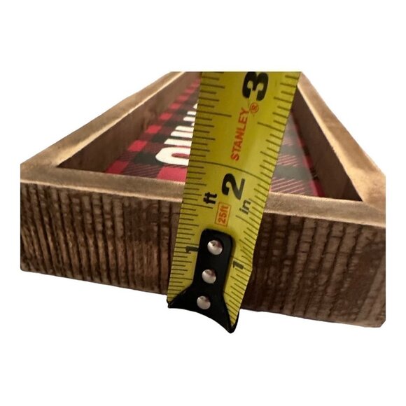 Christmas Buffalo Checked 15 inch Sign READ Red Black Free Stand or Hang Rustic - Picture 10 of 11